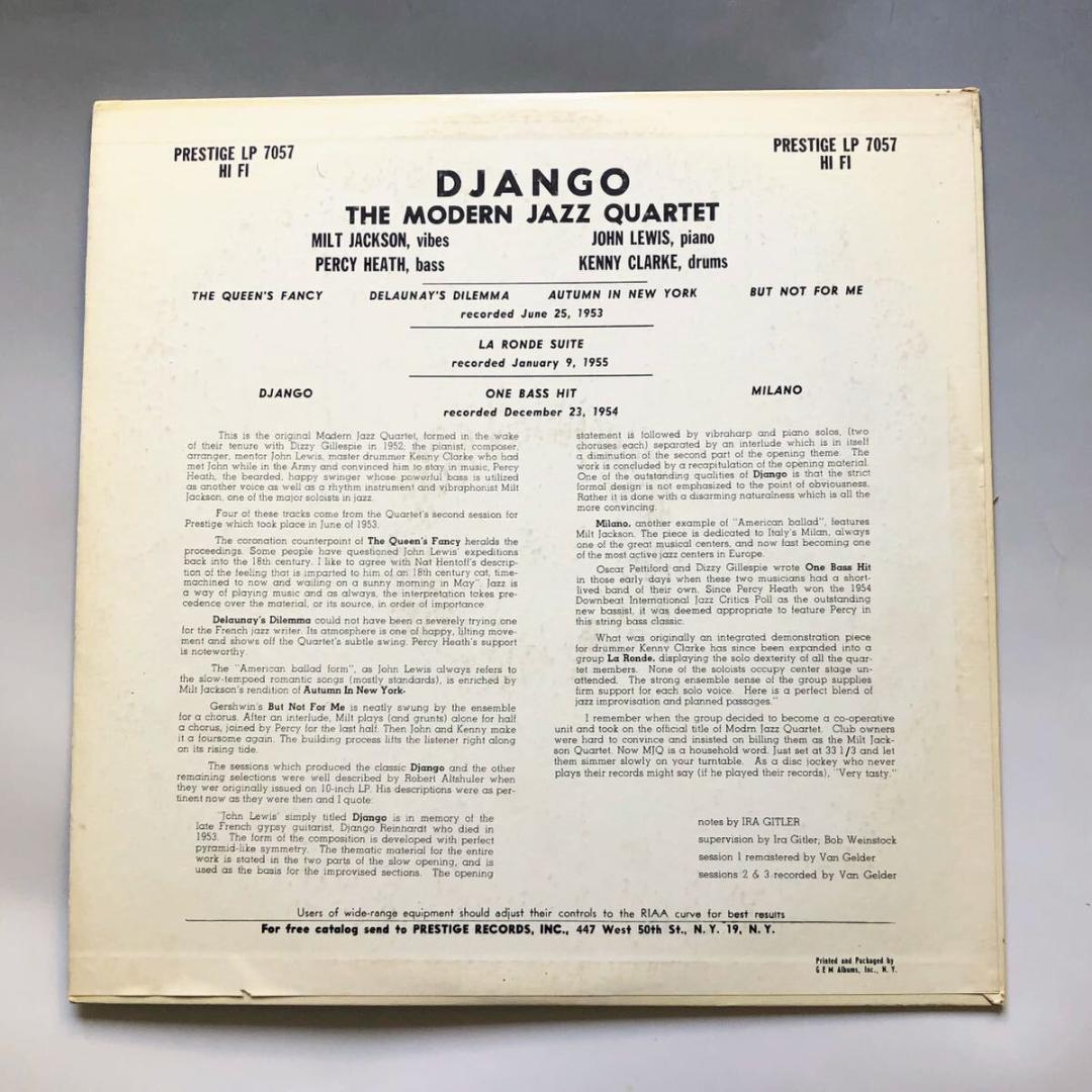 #3996【希少名盤】モダン・ジャズ・カルテット Django 初回プレス レア