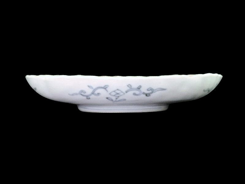 古伊万里　金襴手　陽刻　桐に鳳凰　菊の図　楕円長皿　F054AS-fbvo