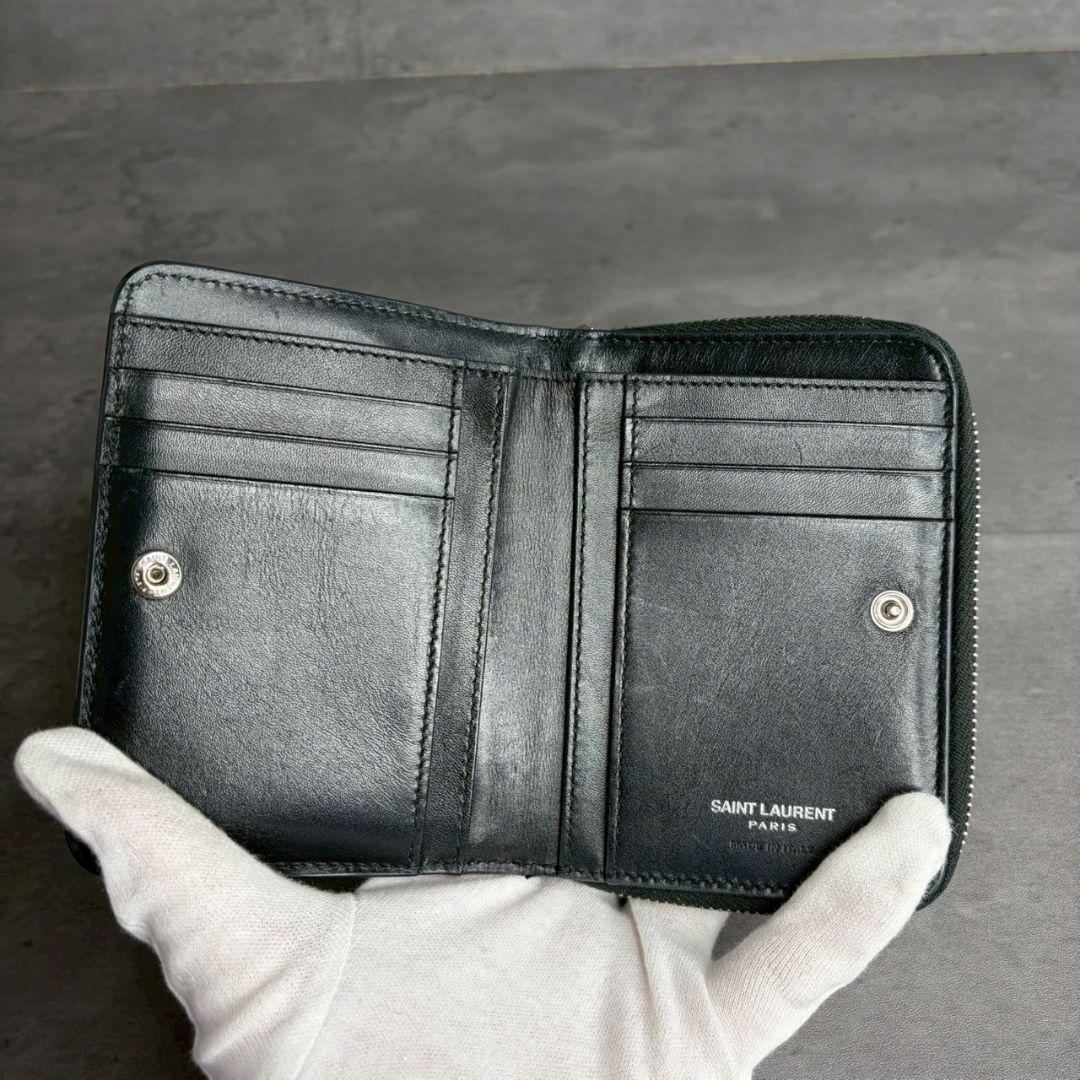 【激レア】 サンローラン 二つ折り財布 カサンドラ YSL スター ラウンド