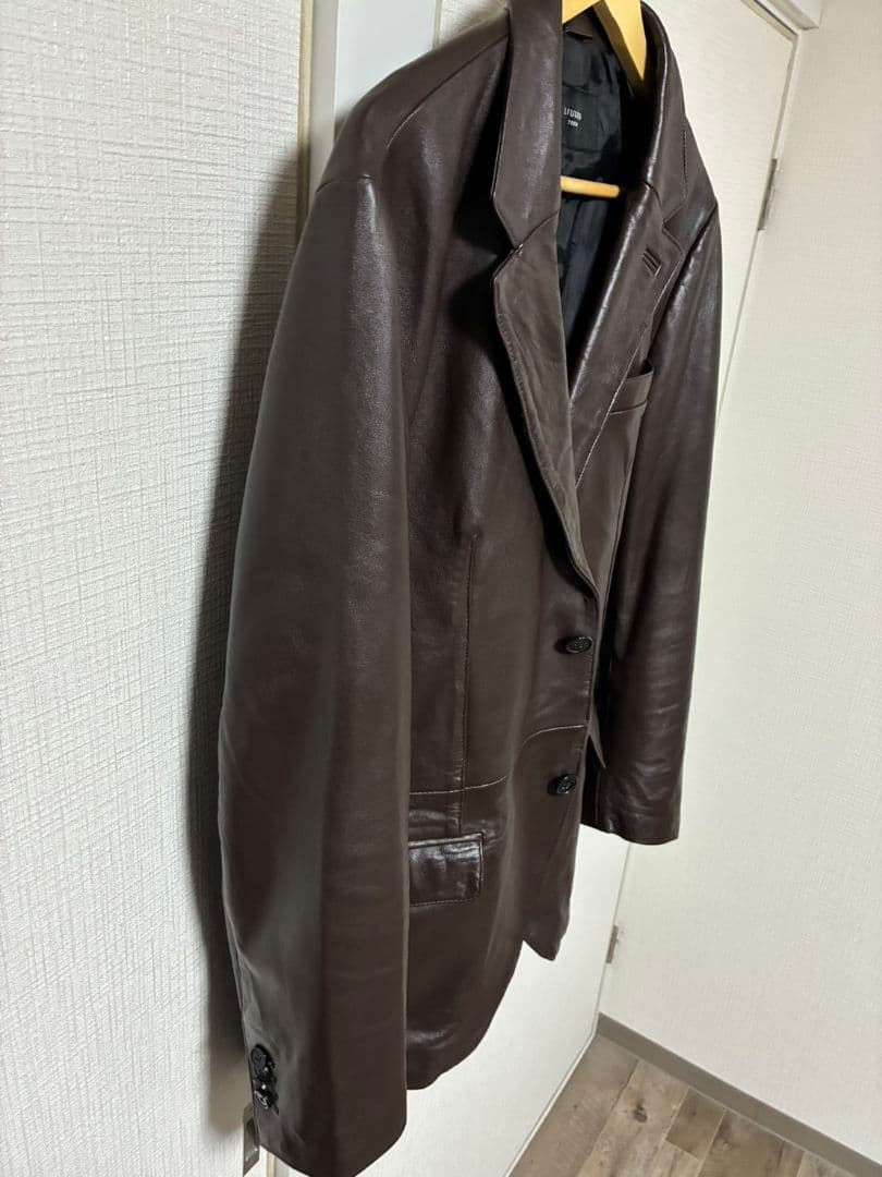 【美品】リューグーレザーズ テーラードジャケット ラムレザー ダークブラウン