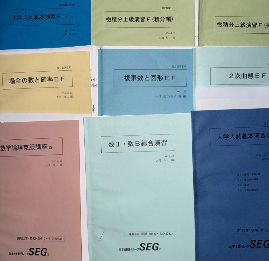 SEG 数学　テキスト　28冊　三年分　授業プリント付き