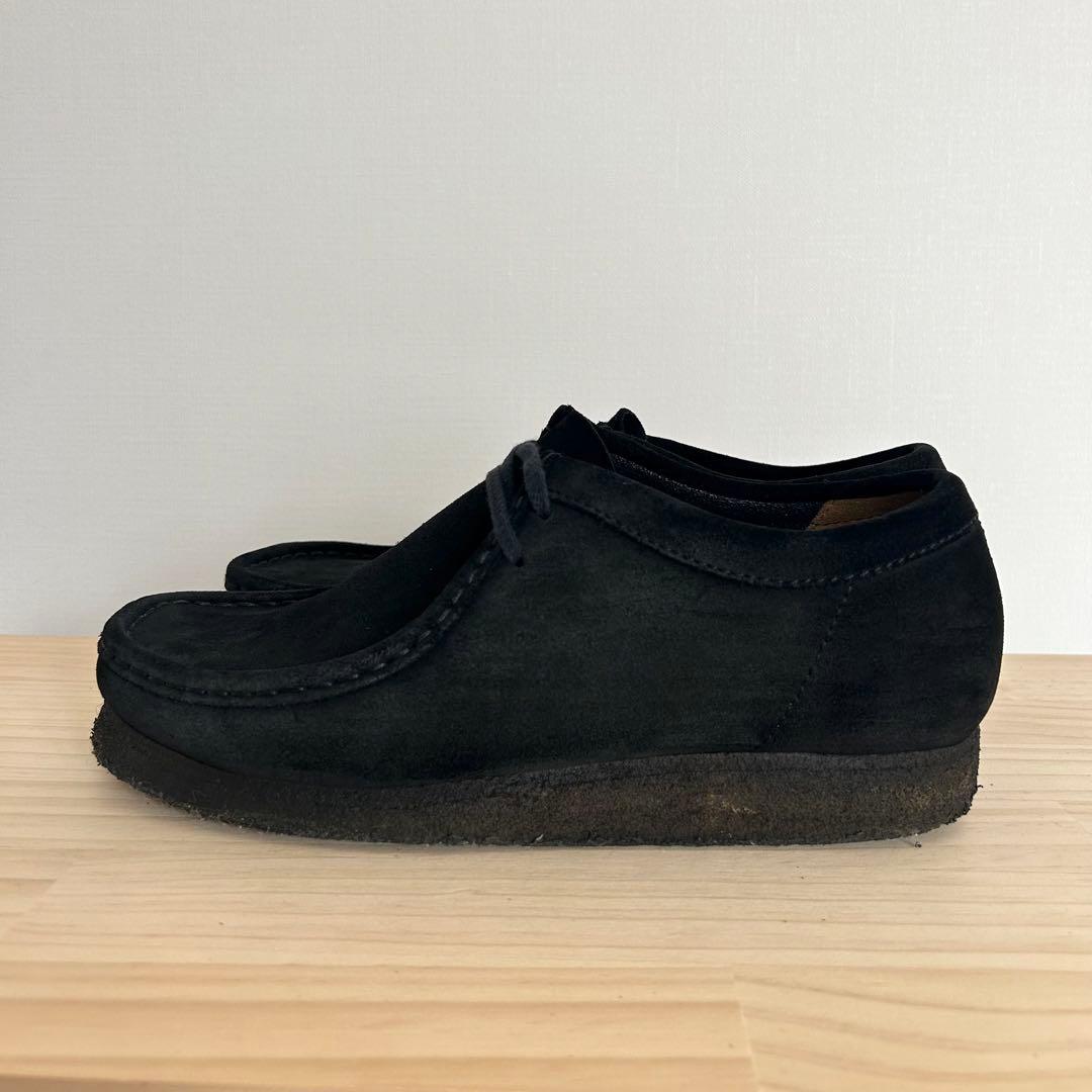 美品 Clarks Wallabee ブラックスエード UK8G