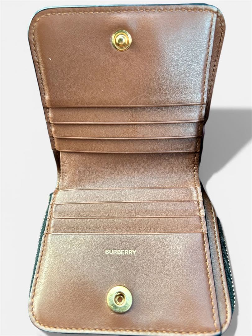 み*ち様 BURBERRY 三つ折り財布 ベージュ/ブラッ