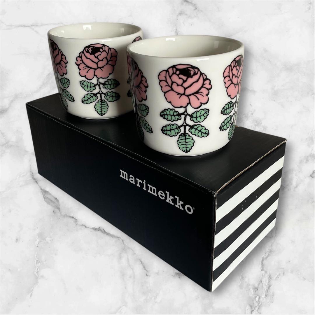 マリメッコmarimekko カフェカップ　 ピンク2個組ヴィヒキルース　レア品