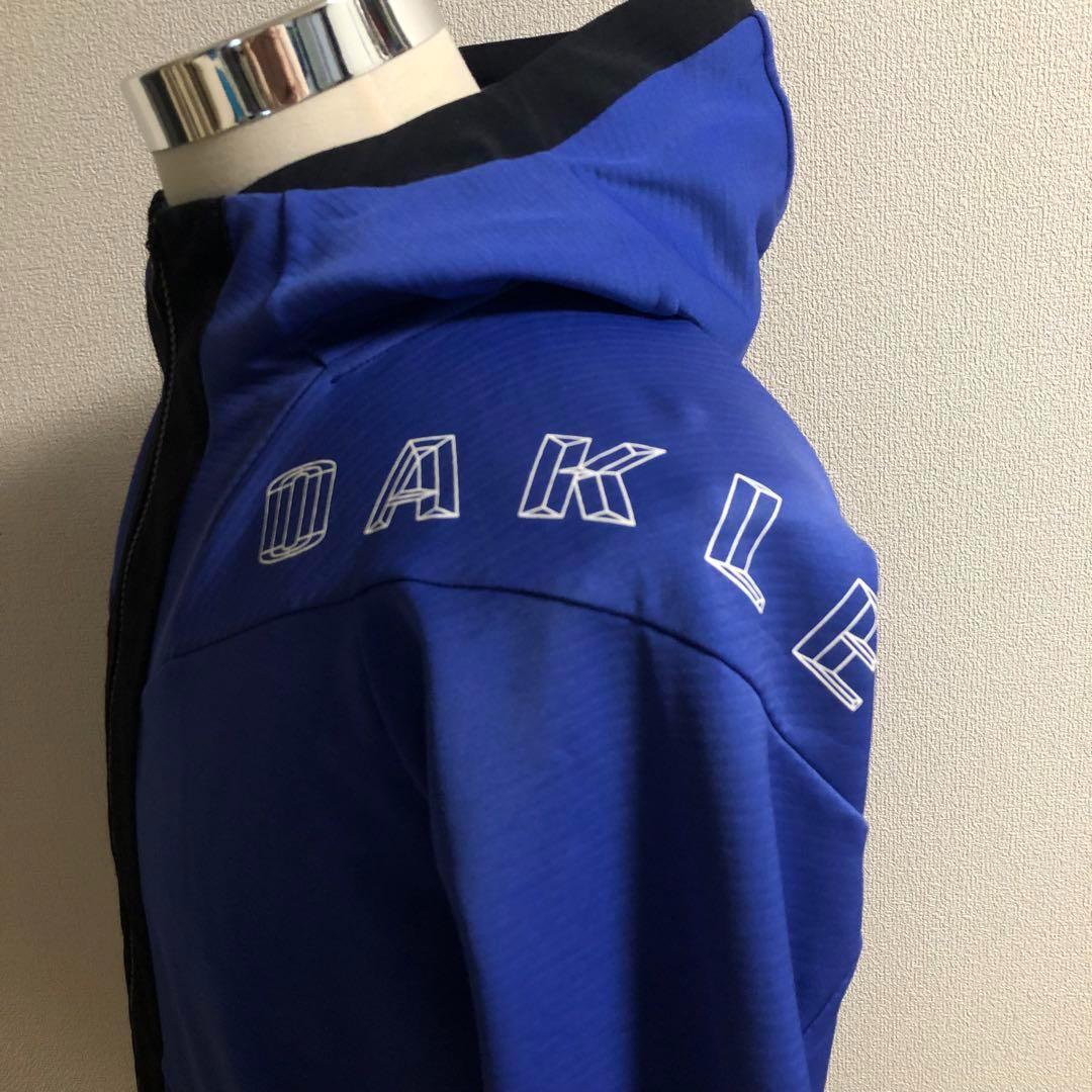 オークリー ジップアップ ストレッチ パーカー◆ブルー系 Mサイズ