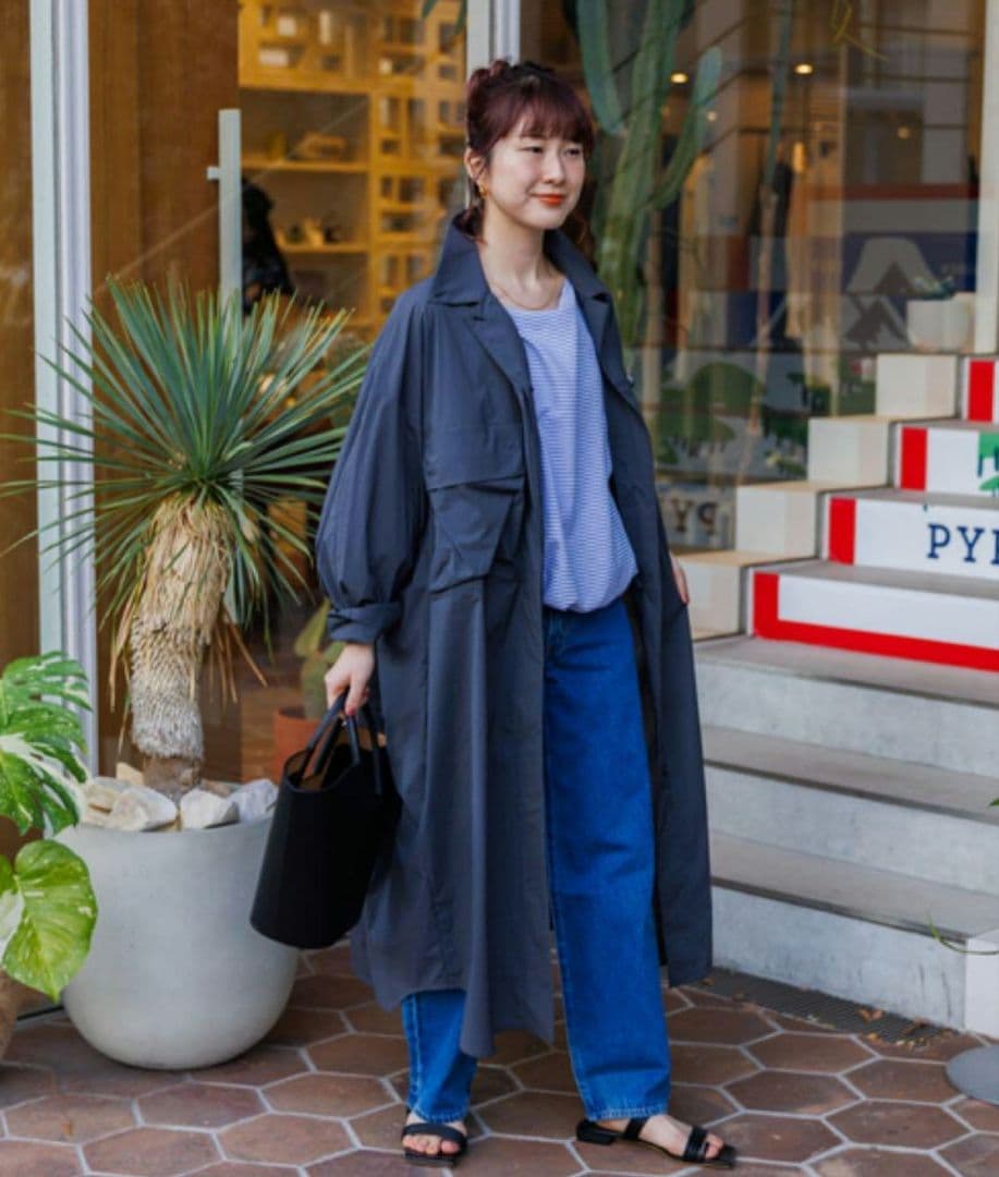 Rouge vif la cle　ルージュヴィフ　撥水ナイロンライトコートグレー