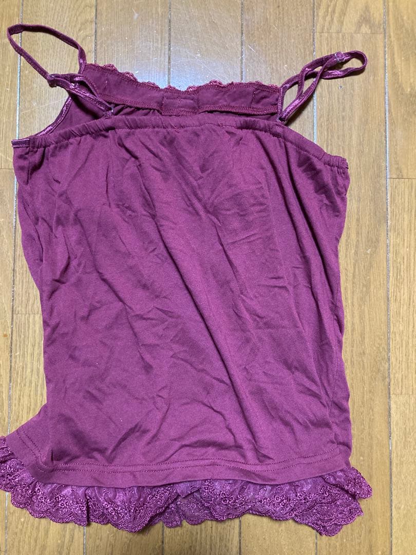 axes femme♡ビッグリボンキャミソール♡ワイン♡