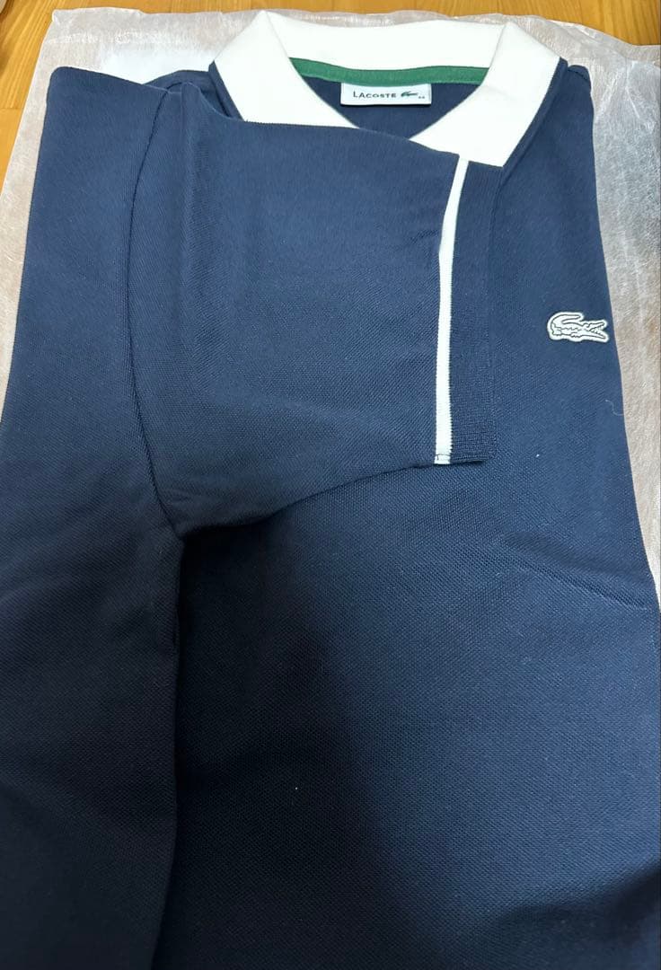 LACOSTE ネイビー 半袖ポロシャツ