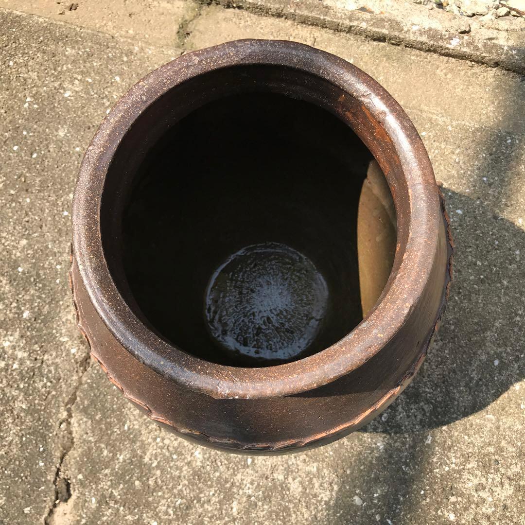 唐津焼　甕　壺②高さ約37.5㎝＊古民具メダカ鉢睡蓮鉢