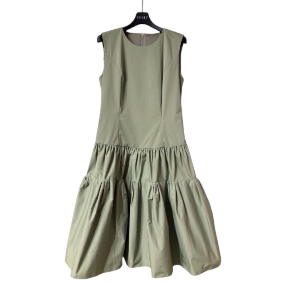 美品　着用一度　FOXEY NEW YORK ノースリーブワンピース グリーン
