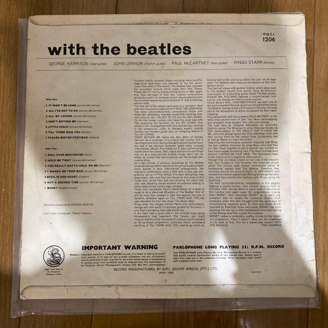 超絶レア南アフリカオリジナルWith The Beatlesビートルズレコード