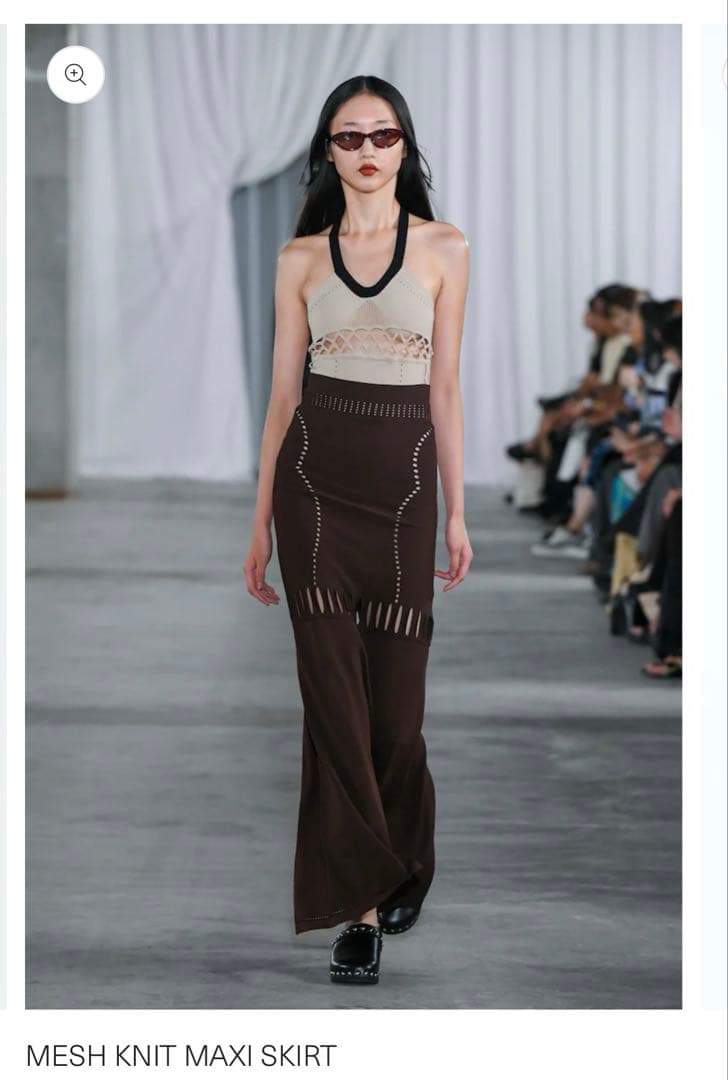 FETICO フェティコ MESH KNIT MAXI SKIRT 茶サイズ1
