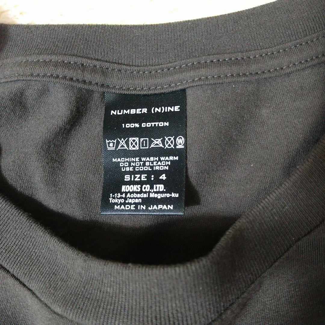 ナンバーナイン 骸骨スカルプリント Tシャツ ダークグレー 半袖 L
