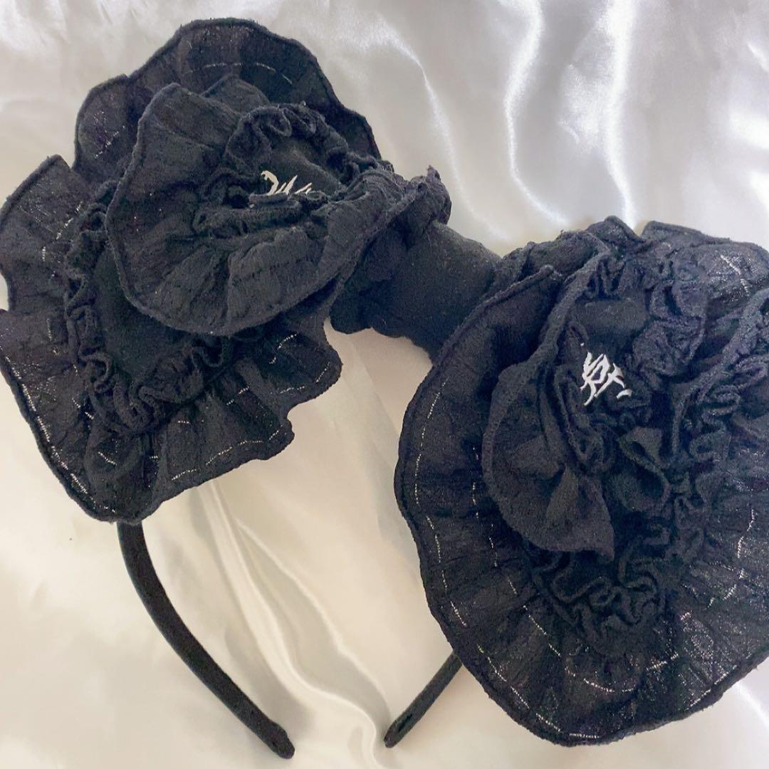 DimMoire ディムモアール 特大リボンカチューシャ BLACK