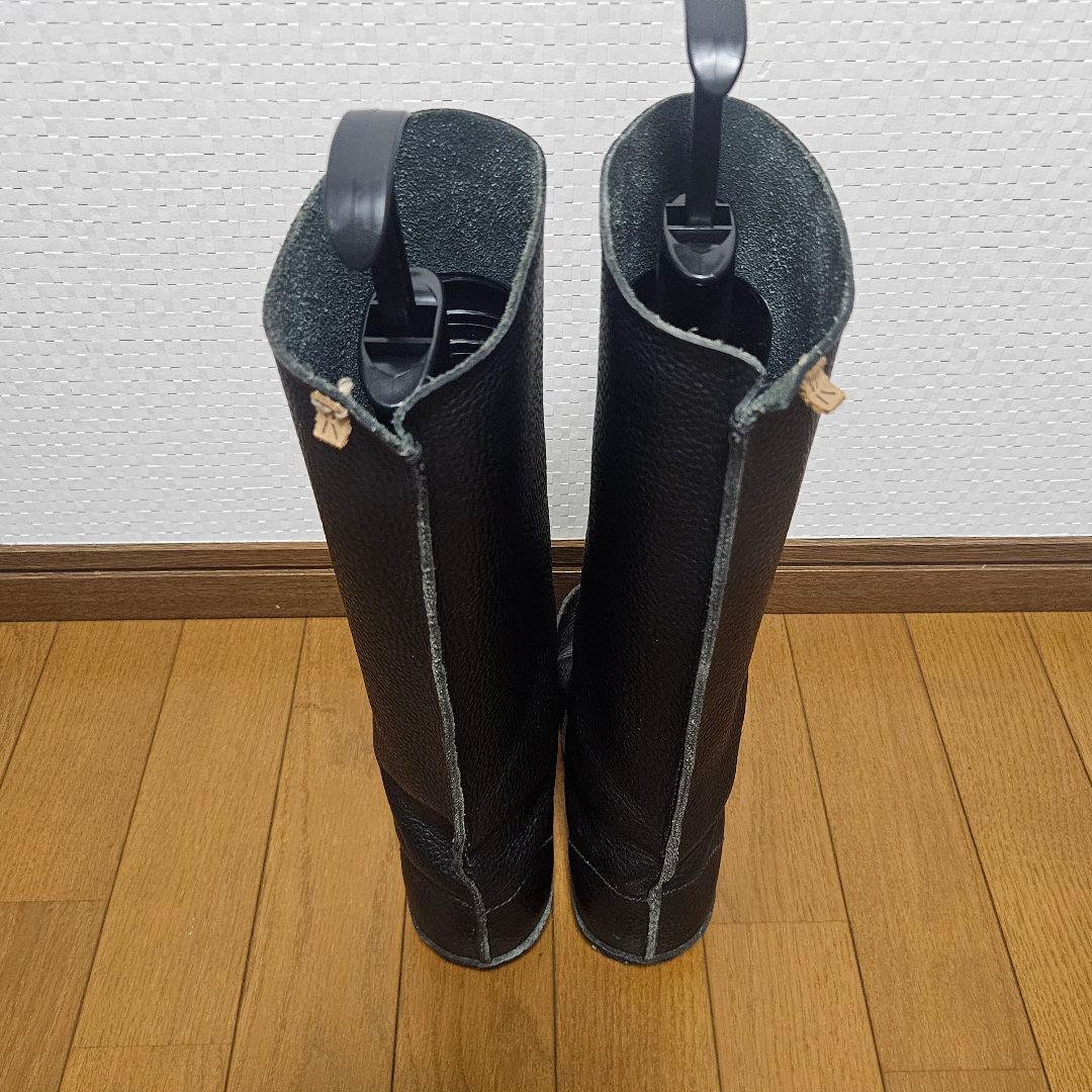 極美品☆ KOOS コース ロングブーツ シボ革 黒 人気