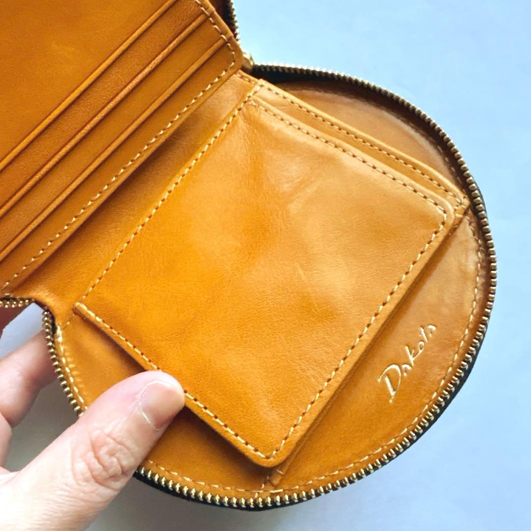 【新品】DAKOTA ダコタ チェルキオ 丸型ラウンド二つ折り財布 ブラック 黒