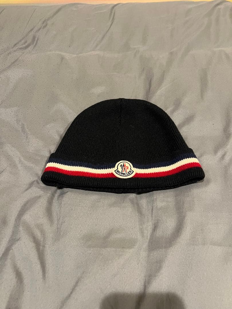 【最終値下げ】MONCLER モンクレール ニット帽 ビーニー ロゴ