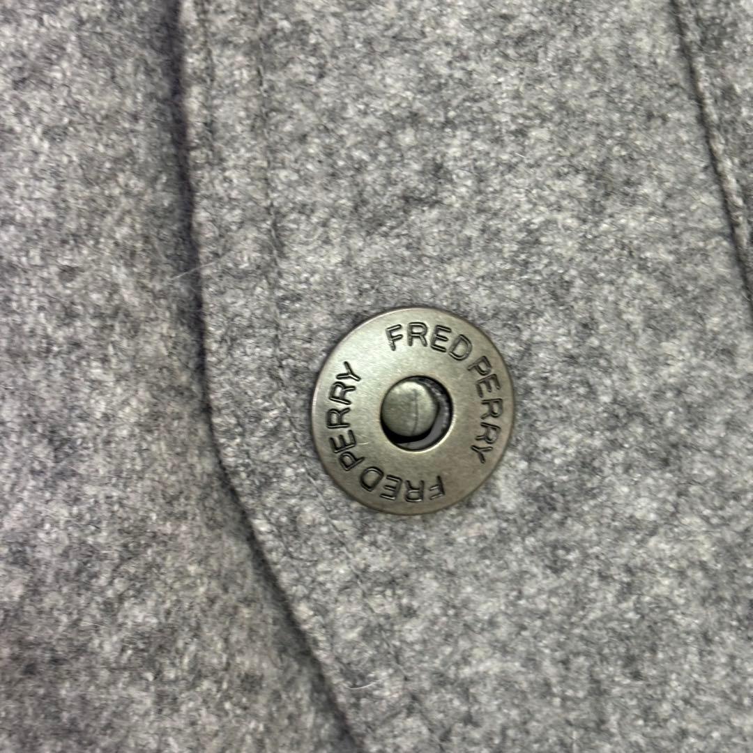 美品　FRED PERRY グレー スイングトップ　ウール　ジャンパー Sサイズ