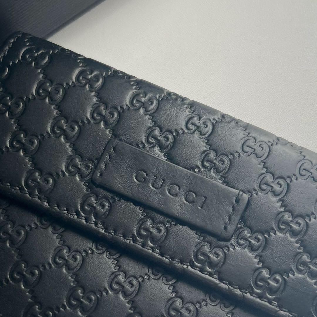 200 極上美品 GUCCI グッチ マイクロシマ 2つ折り財布