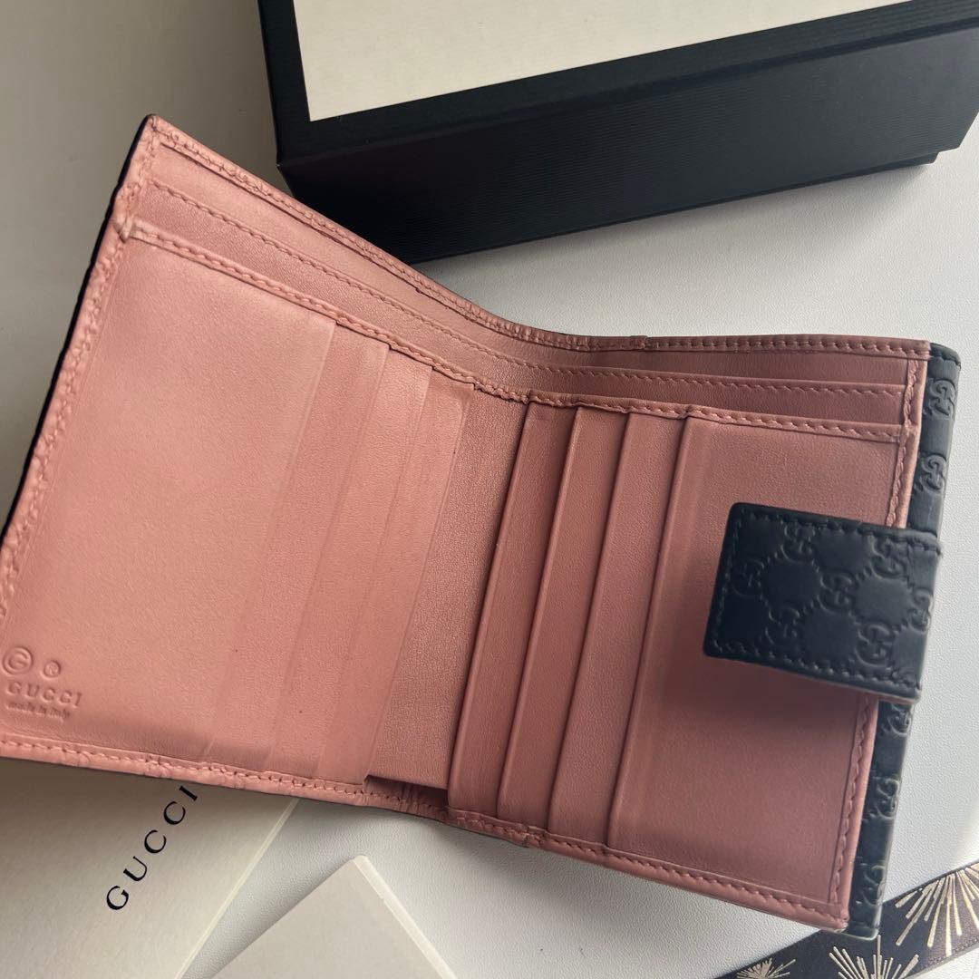 200 極上美品 GUCCI グッチ マイクロシマ 2つ折り財布