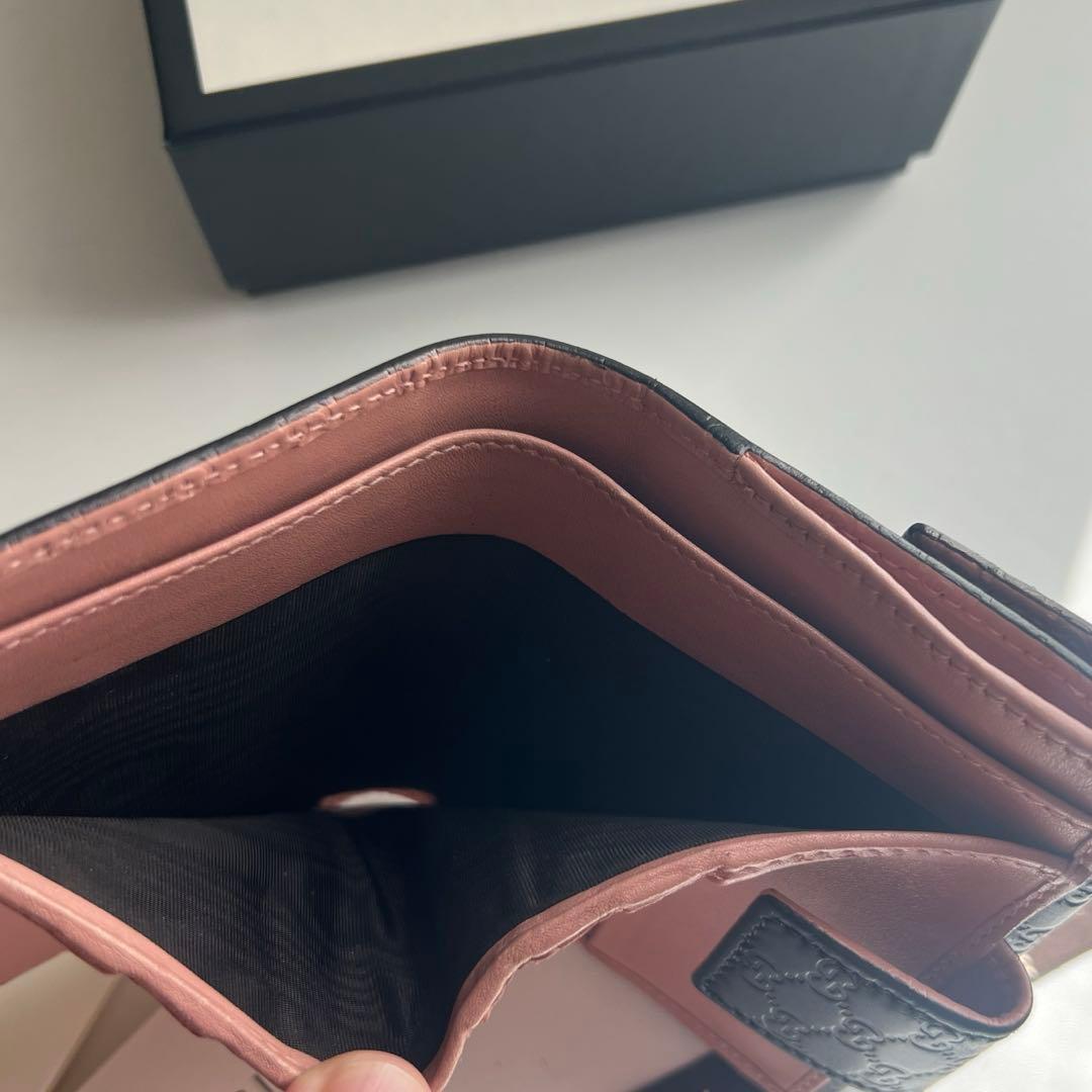 200 極上美品 GUCCI グッチ マイクロシマ 2つ折り財布
