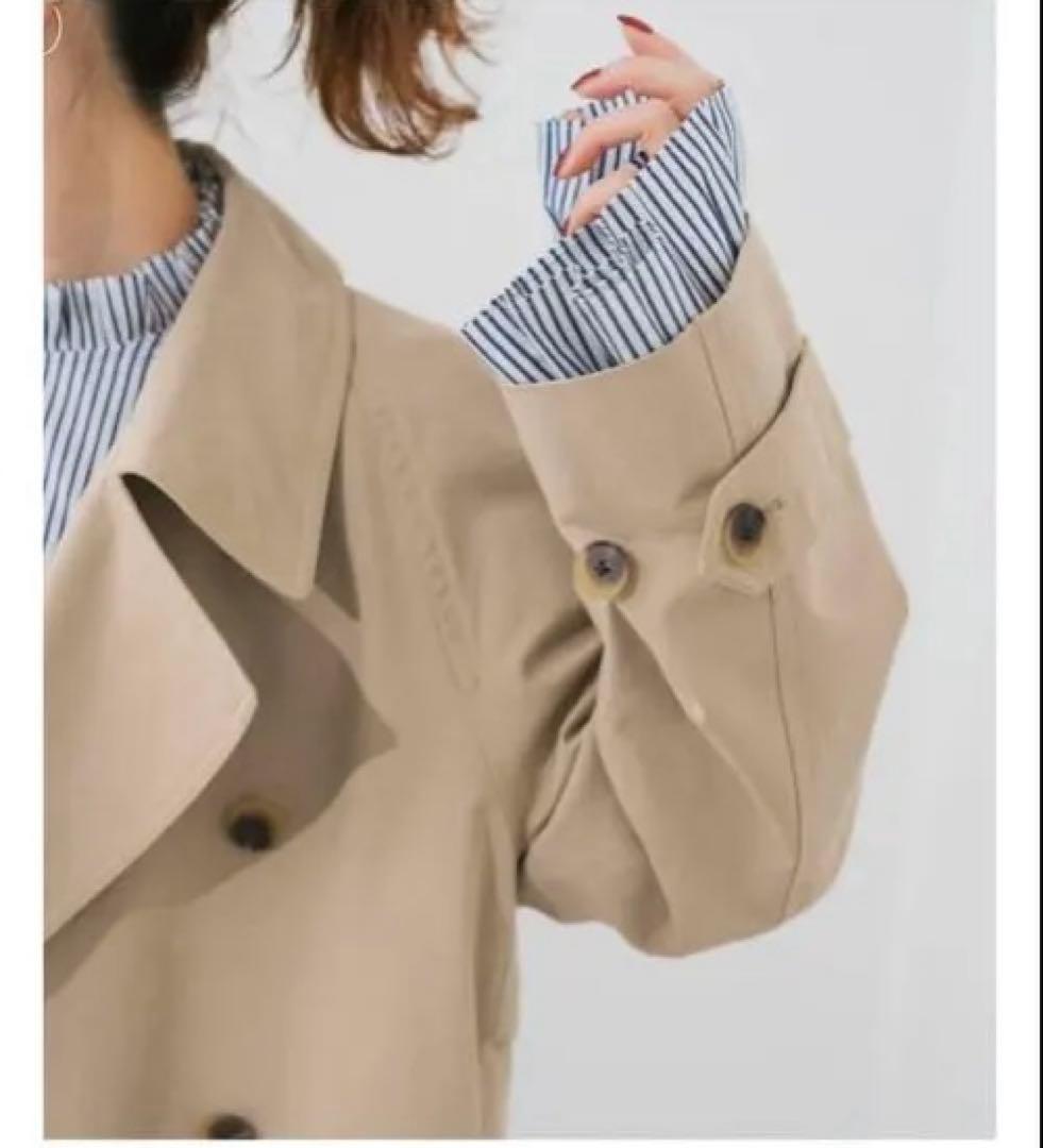 spick&span ソフトツイルショートトレンチコート38