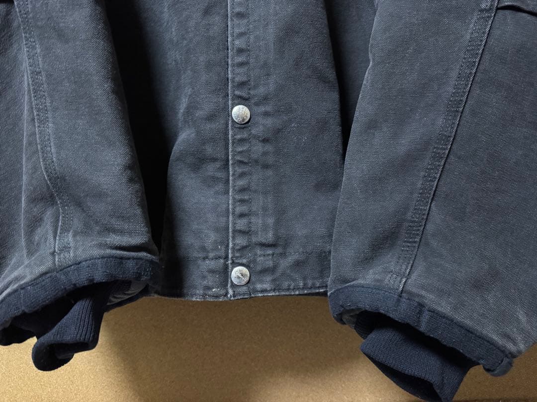 カーハート ダックジャケット メキシコ製 裏ボア 革タグ ブラック 3XL 良品