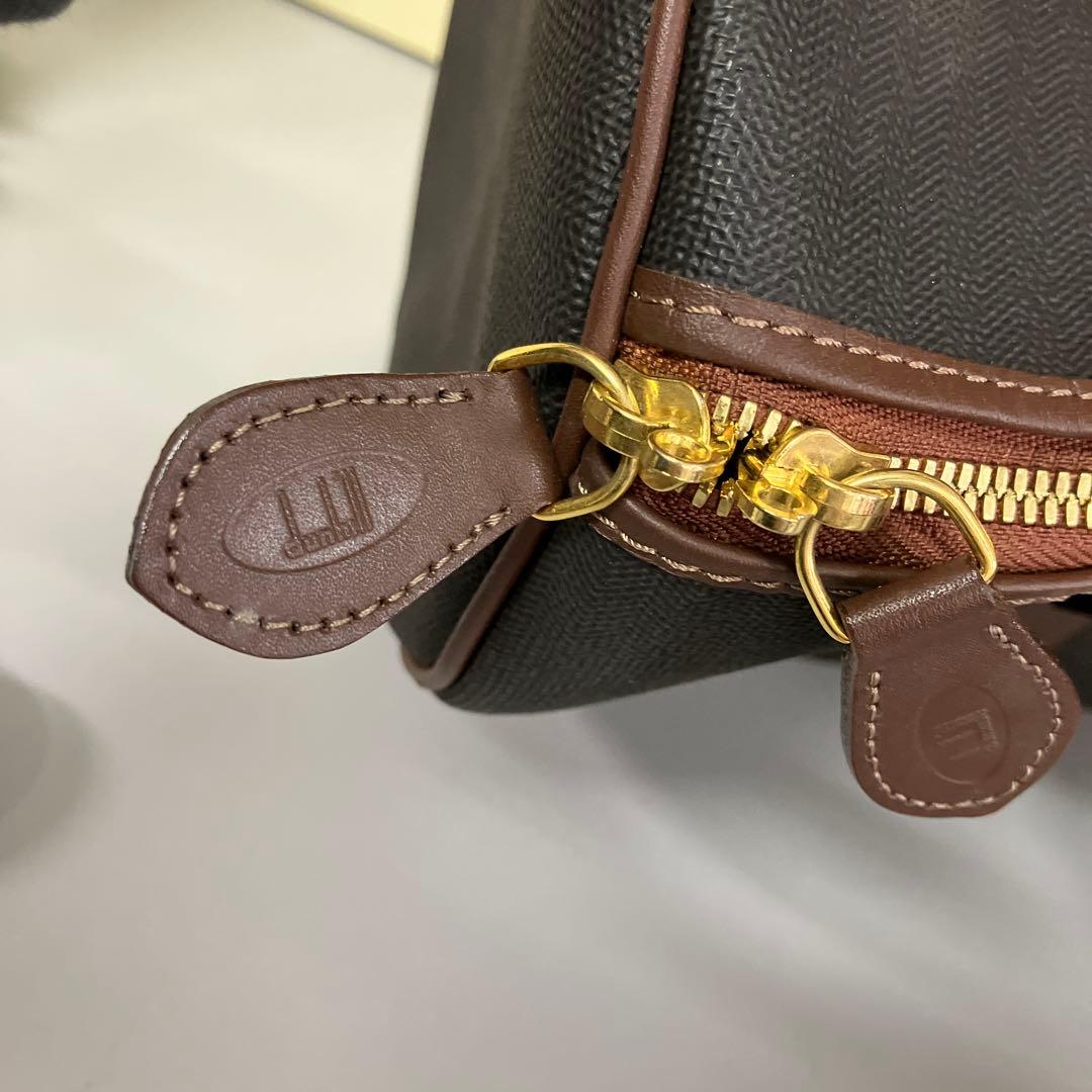 dunhill ダンヒル ボストンバッグ トラベルバッグ ヘリンボーン柄