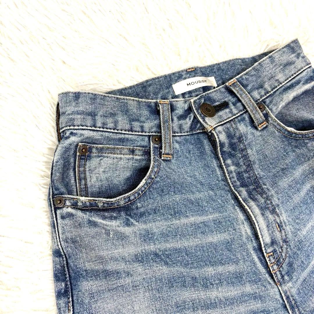マウジー MOUSSY MVS FLARE ブーツカットデニムパンツ　ブルー25
