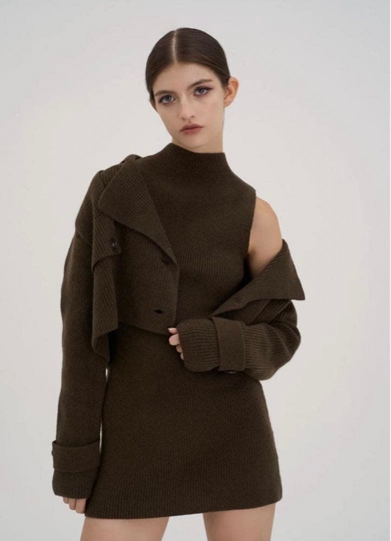 THE TOÉ Victoria Knit Set Brown