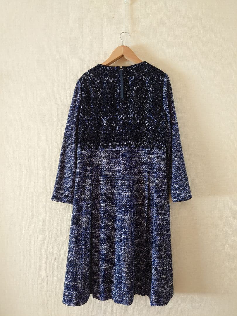 Leilian　レリアン　ワンピース 　ネイビー　ブルー