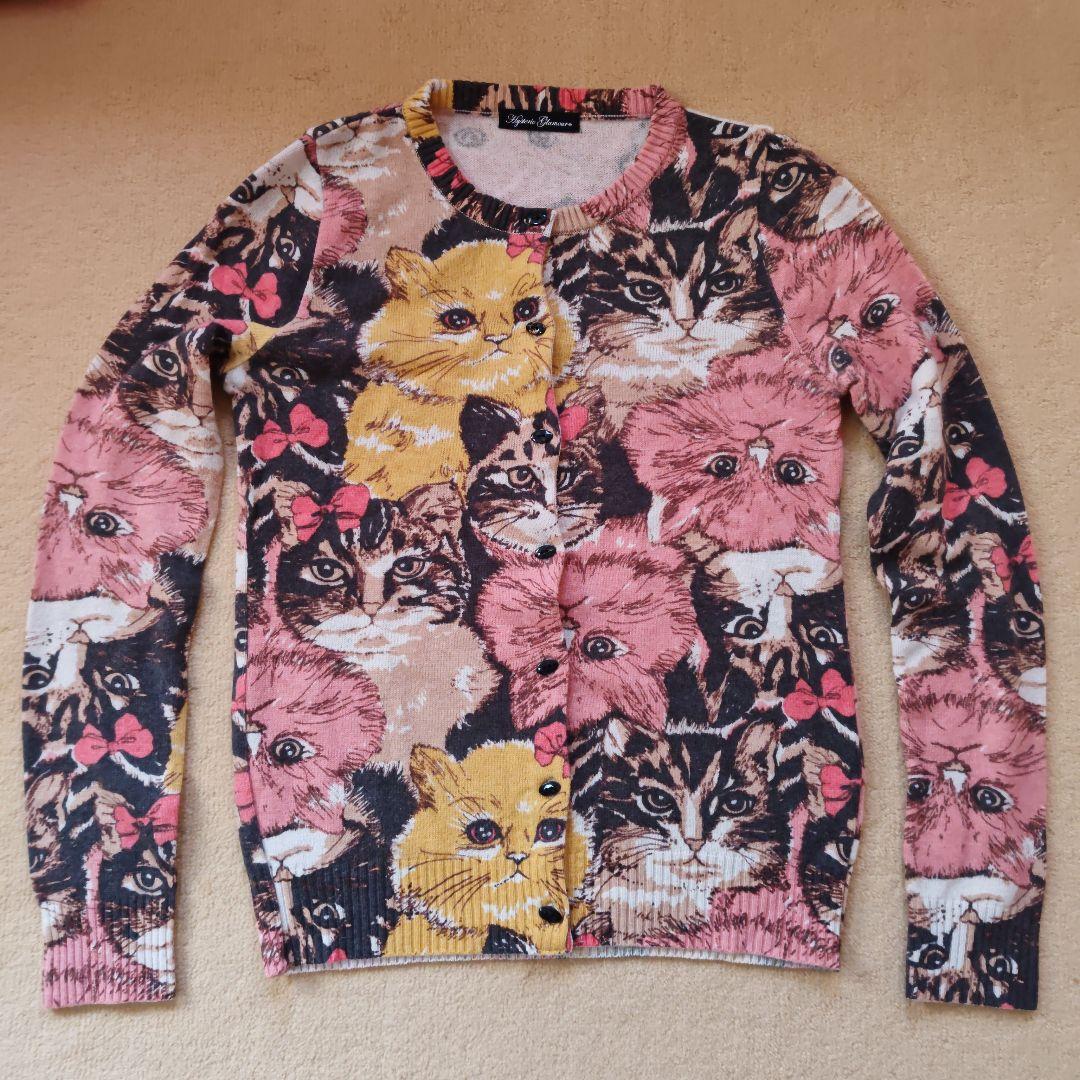 ヒステリックグラマー　カーディガン　キャット　ねこ　ヒス　レトロ