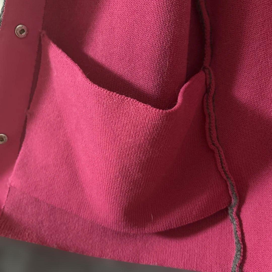 Ｂ.C STOCK 2層スムース編みロングカーディガン グレー✖️ピンク 試着のみ