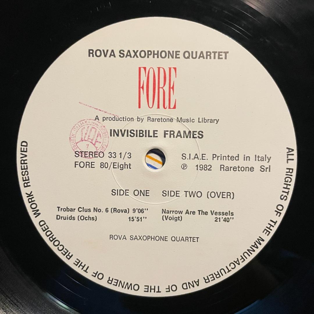 洋楽 ROVA SAXOPHONE QUARTET INVISIBLE FRAMES