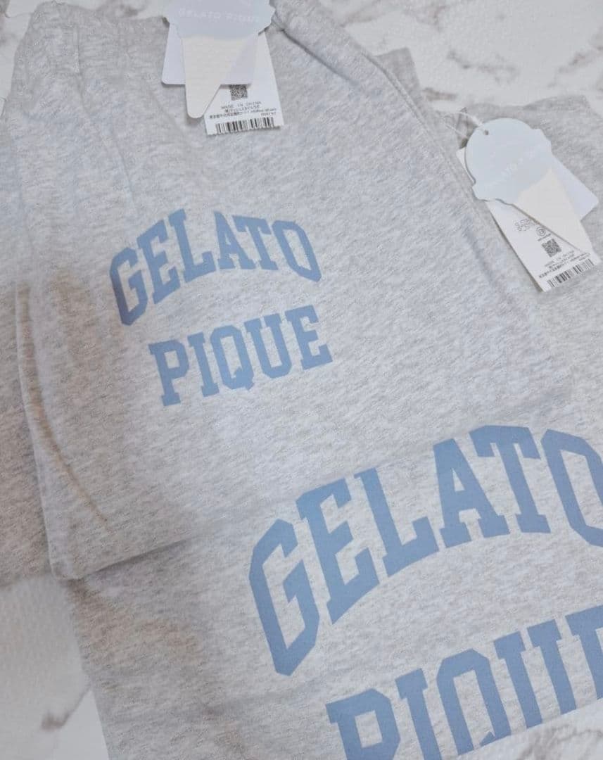 ジェラートピケ カレッジロングTシャツ+ロングパンツセット