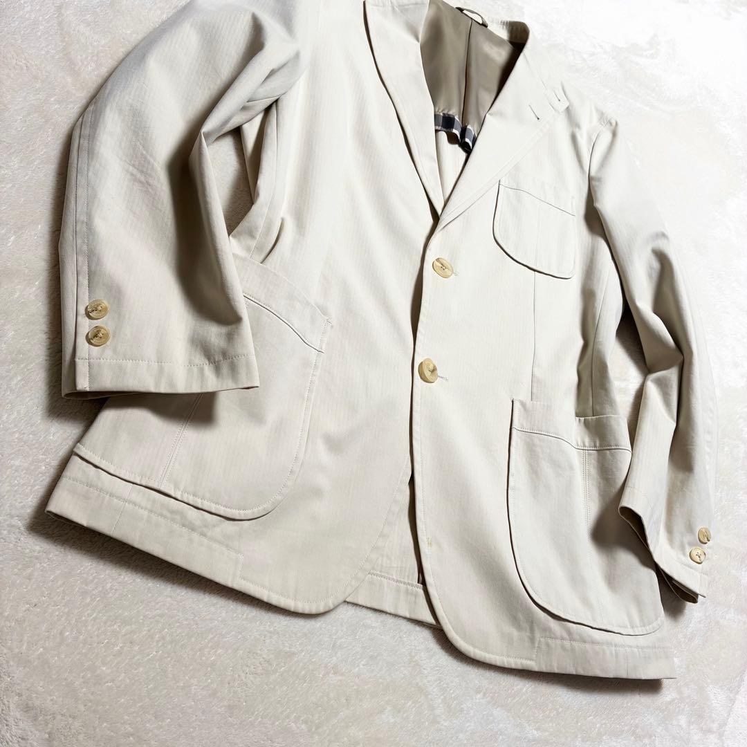 【良品】Burberry☆テーラードジャケット☆オフホワイト☆キレイめ☆L相当☆