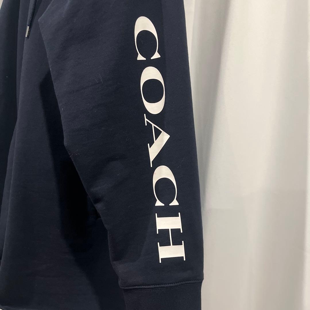 極美品　COACH コーチ　ロゴスウェットワンピース エッセンシャルフーディー