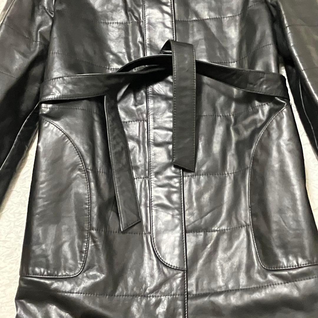 Angel Leather エンゼル リアルレザー ロングコート 黒 美品 9号