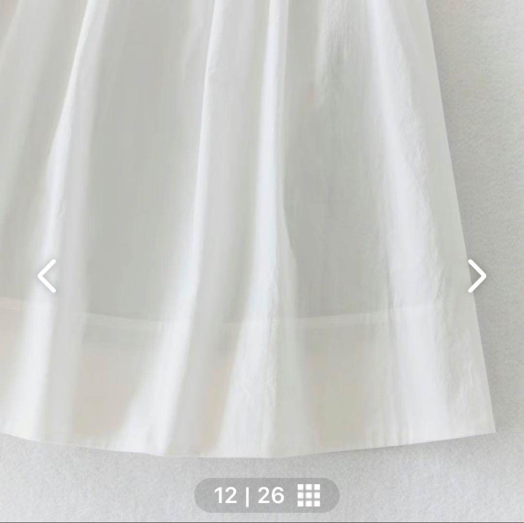 極美品✨北欧、暮らしの道具店、凛とした、大人のための白スカート38