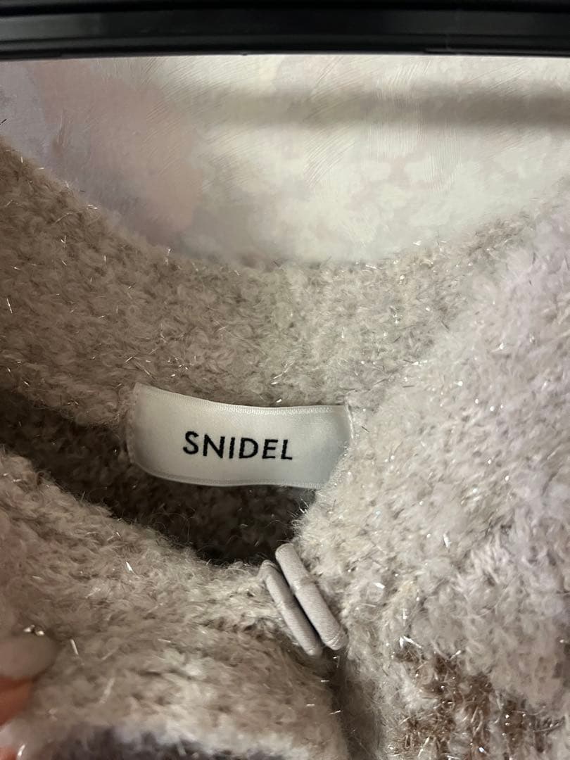 スナイデル SNIDEL ビジューリボンミドルカーディガン レオパード