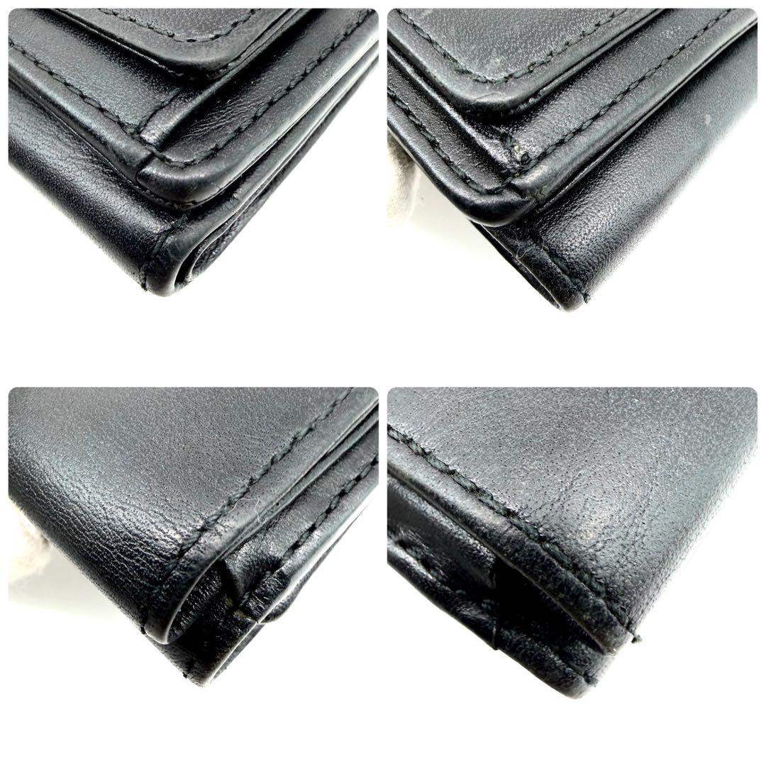 Vivienne Westwood　三つ折り財布　レザー　ブラック　ゴールド金具