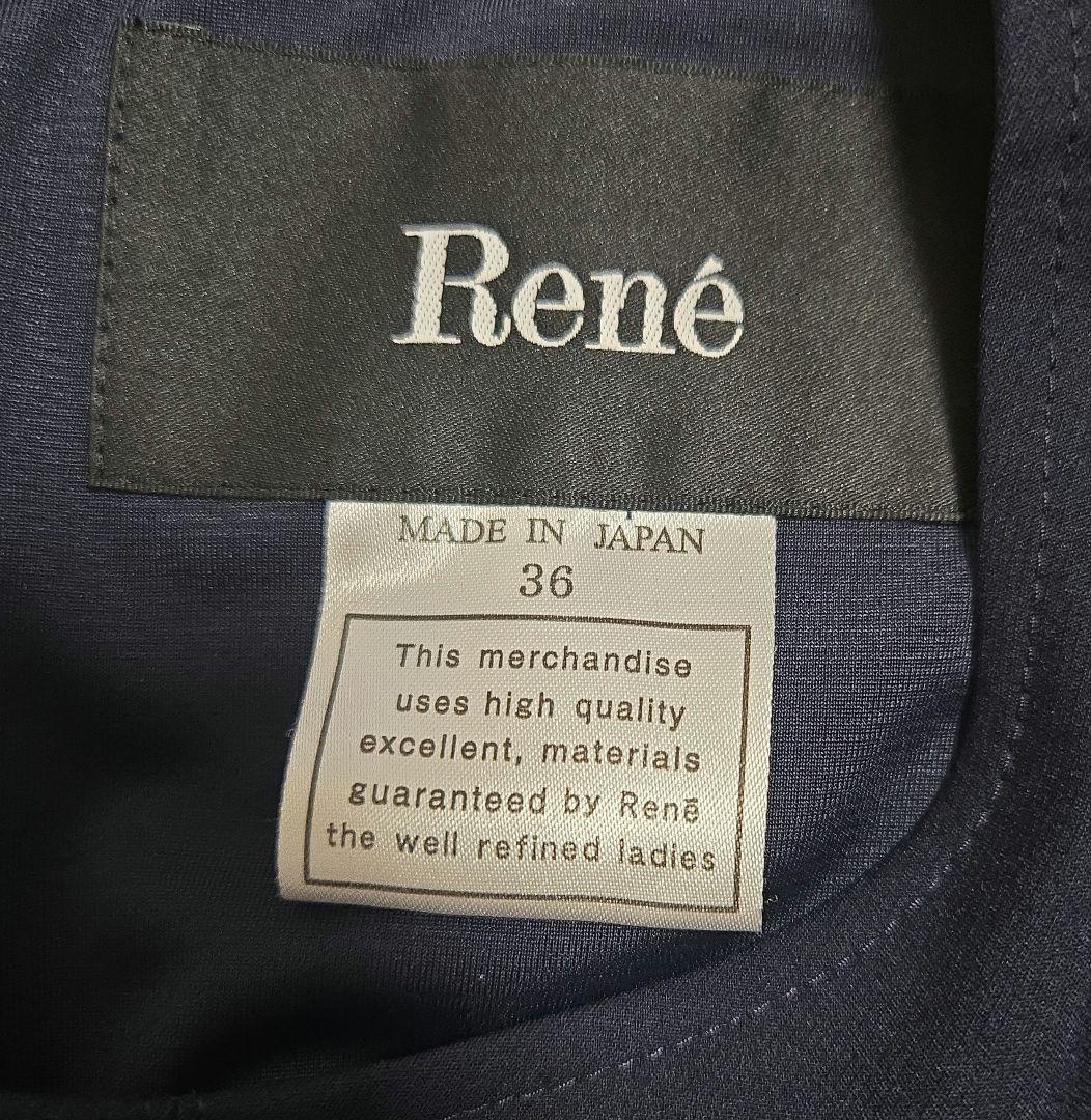 rene ネイビー ノースリーブワンピース