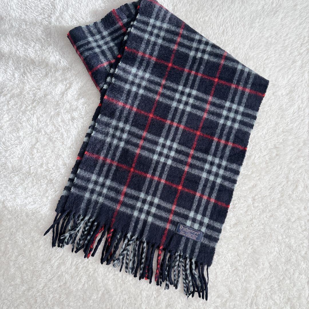 【美品】バーバリー カシミヤ100%マフラー ノバチェック