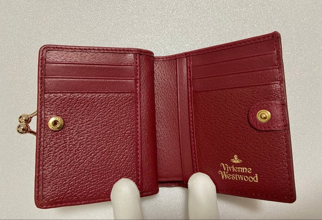 【新品未使用】Vivienne Westwood 二つ折り財布 ワインレッド