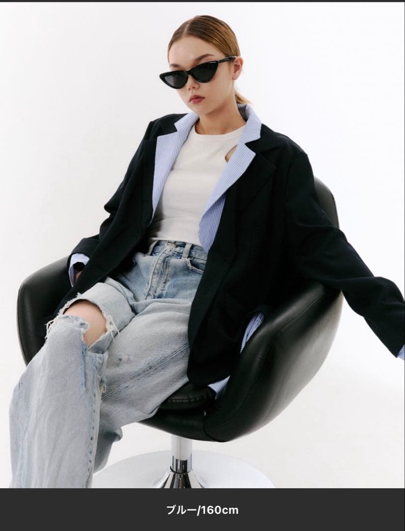 【新品未使用タグ付き】JUST A NOON レイヤードジャケット ブルー