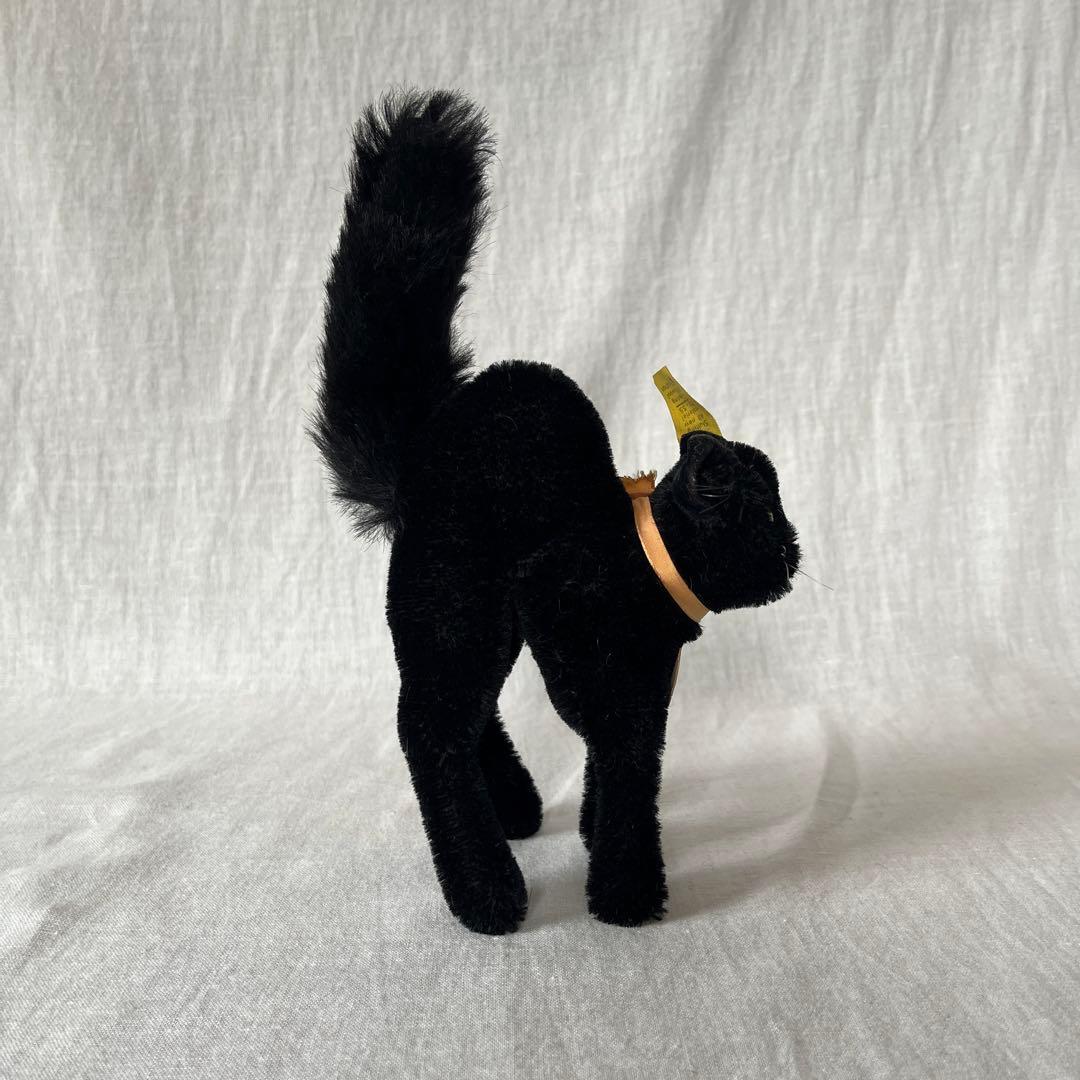 【完品】アンティーク　シュタイフ　トムキャット　黒猫