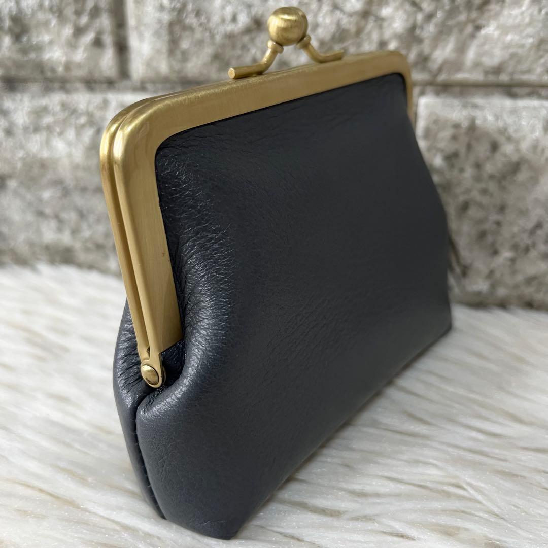 【極美品】北欧暮らしの道具店 「パッと開いて、さっと使える」本革のがま口財布
