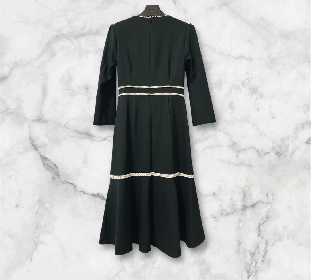 【極美品】CELFORD セルフォード　レース切替ワンピース ブラック　黒　34