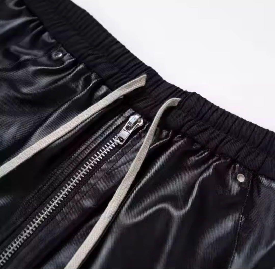 Rick Owens風 leather cargo pants