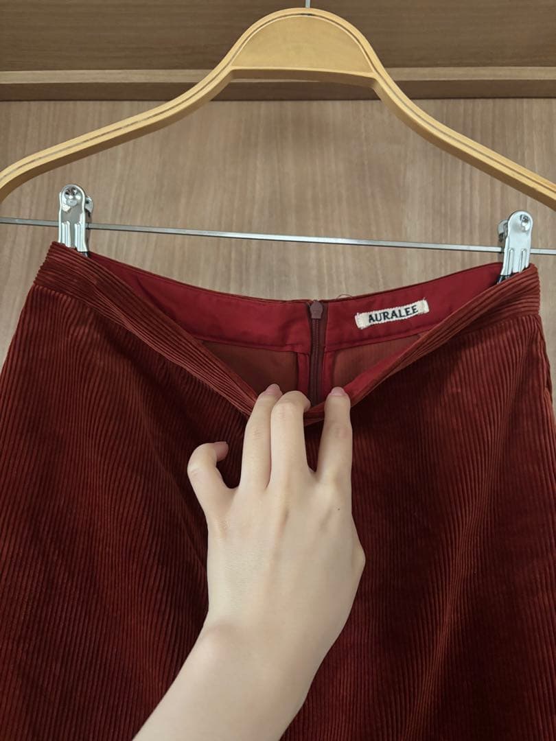スカート AURALEE WASHED CORDUROY SLIT LONG SKIRT